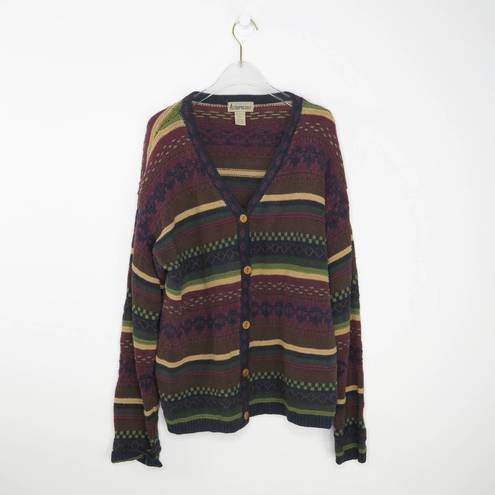 Aeropostale 1990s Vintage  Chunky Knit Exploded Knit Cardigan Sweater Small