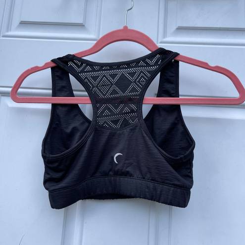 Zyia Active Black Bomber Unpadded Boho Lace Racerback Sports Bra 🖤🤍