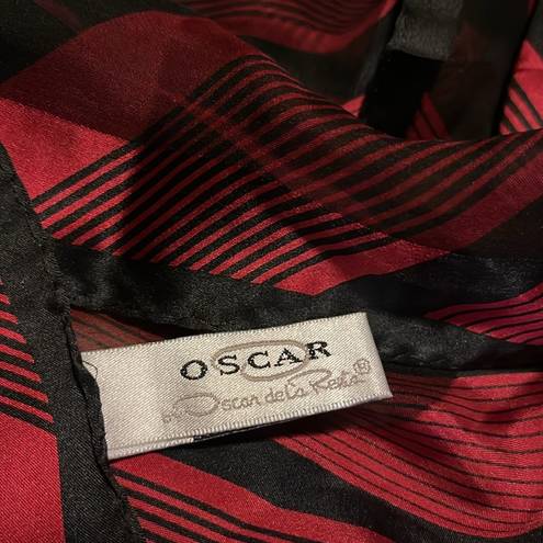 Oscar de la Renta  Silk Scarf Black & Red