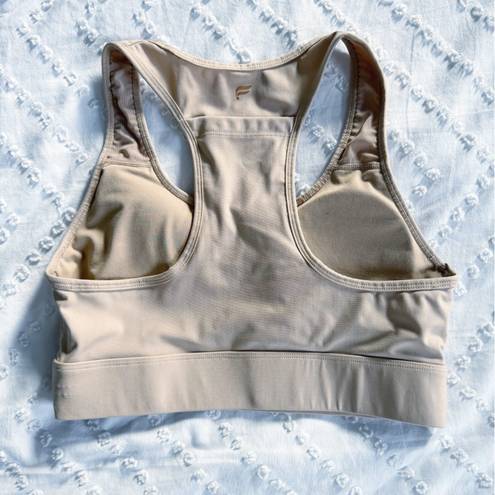 Fabletics Set Bra & Shorts Running Sports Outfit Lined Medium Tan Beige Neutral