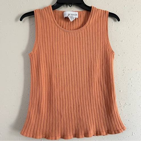 Sag Harbor  Vintage Ribbed Orange Sleeveless Tank Top Blouse Medium Spring