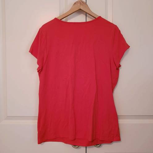 Isaac Mizrahi  Live Red Ruffle Shirt Blouse