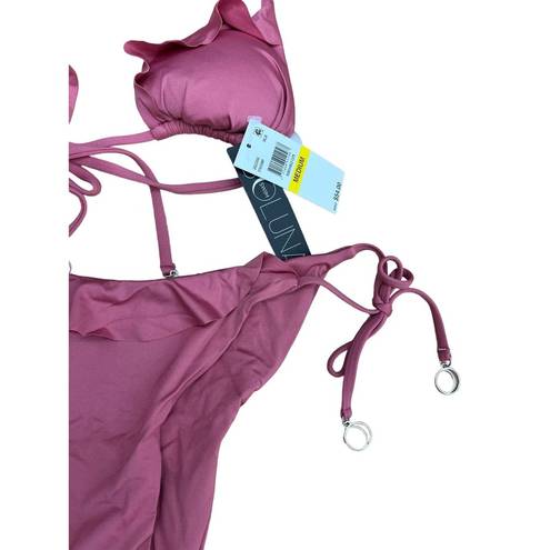 Mulberry Soluna 2 Piece Hipster Swim Bikini Top & Bottom  Pink Small NWT $108