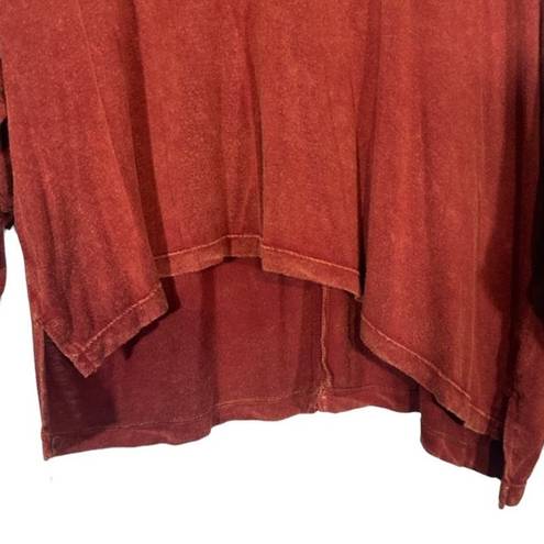 Project Social T  Rust Red Long Sleeve Casual Oversized Blouse Women SZ S