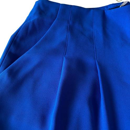 Ted Baker  Zettah Pleated Wide Leg Cropped Blue Culotte Pants Size 8