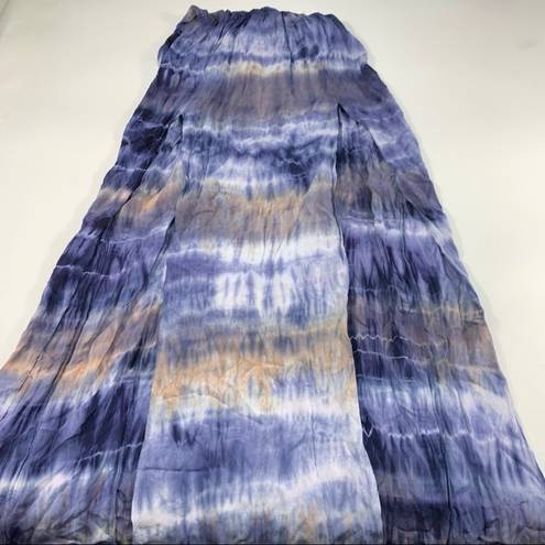 Planet Blue Life Tie Dye Maxi Dress Rayon Two Slit