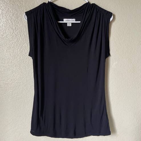 Coldwater Creek Black Sleeveless Draped Top