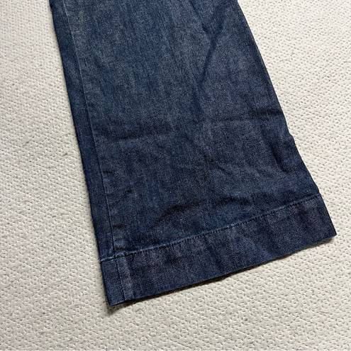 Gap Hip Slung Fit Dark Wash Wide Leg cotton Blend Ankle Jeans Size 12 EUC