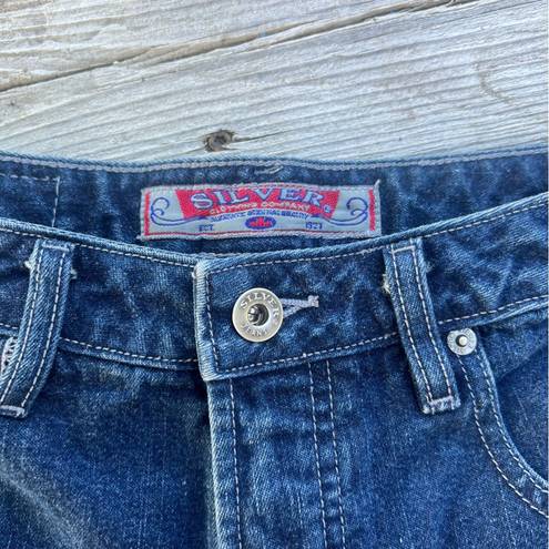 Silver Jeans SILVER Dark Wash Y2K Denim Shorts Size 29