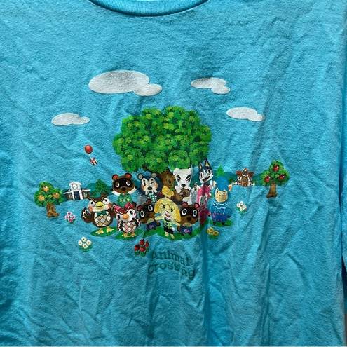 Nintendo Animal Crossing Graphic T Shirt Blue Size XL