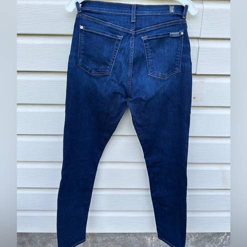 7 For All Mankind  Women's Blue Denim High Waist Ankle Gwenevere Jeans 29