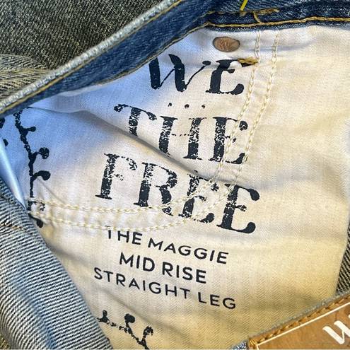 Free People  We The Free Women’s Sz 27 High Rise Distressed Straight Leg Jeans