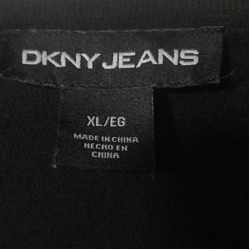 DKNY  Jeans Rhinestone Studded Womens Knit Top  XL