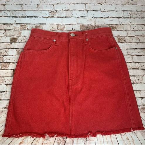 Rag and Bone  Moss Red Denim Mini Skirt Size S