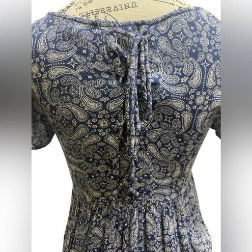 Divided  BLUE & WHITE PAISLEY MINI- DRESS - EUC - SZ 2