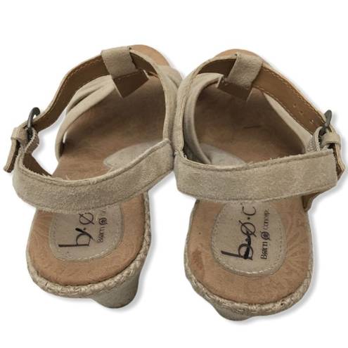 Born concept b.o.c  Beige T-Strap Suede Wedge