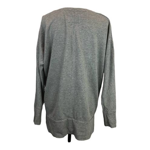 DKNY DNKY Jeans Womens Grey Sequin Accent Long Sleeve 100% Cotton Shirt Size M Medium