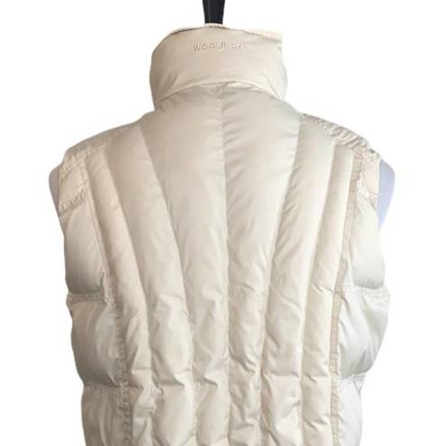 Woolrich Cream Lined Puffer Vest Quilted Outdoor Lined Women's Size Small S