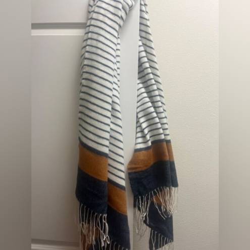 Abercrombie & Fitch  Blue Stripe Fringed Blanket Scarf