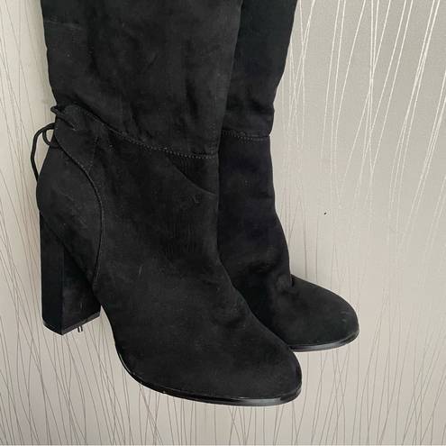 mix no. 6  Praha Black Over the Knee Heeled Boot Size 11