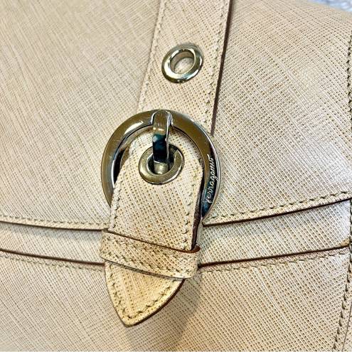 Salvatore Ferragamo  Gancini Beige Leather Shoulder Bag