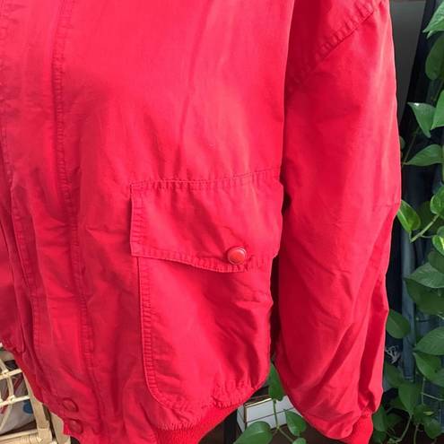 United Colors Of Benetton Vintage  Red Zip Up Bomber Jacket - Size 48