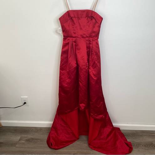 Fame and Partners  Strapless Satin Gown