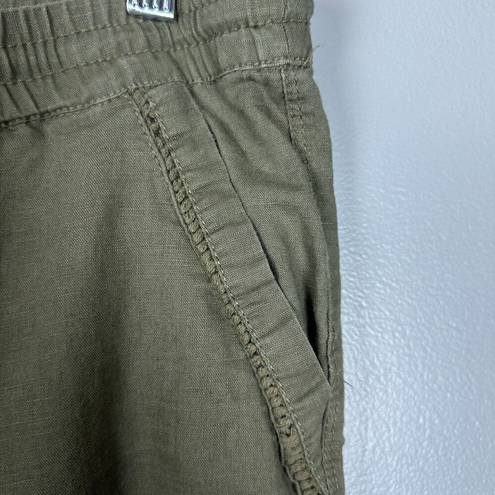 Eliane Rose  Linen Blend Drawstring Waist Cropped Capri Pants - Size 6