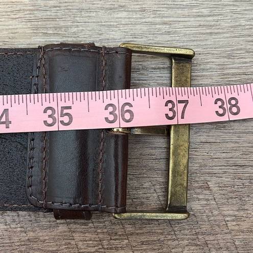 W By Worth  Women's Wide Leather Stretch and Straps Fashion Belt Brown Small