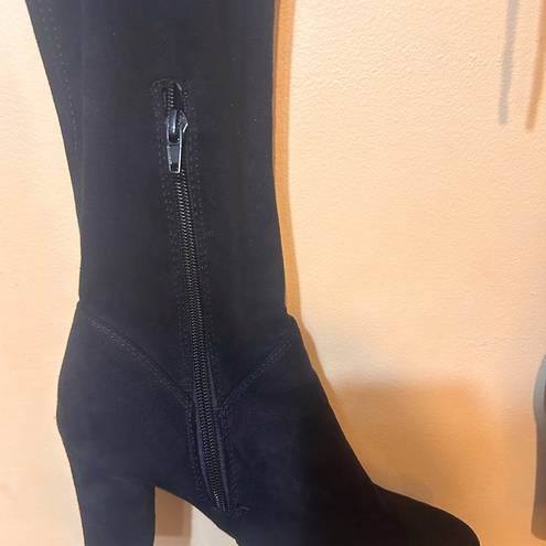 Call it spring The  a suede over-the-knee 3” block heel black boot. Size 8.5