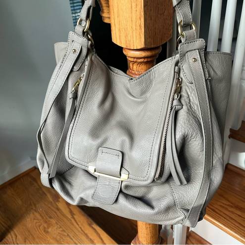 Kooba  Jonnie Grey Pebbled Leather Shopper Tote Bag