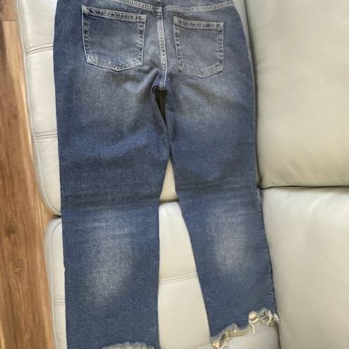 We The Free Free People Women's Blue Maggie Mid Rise Straight Button Fly Jeans Size 28 NWT