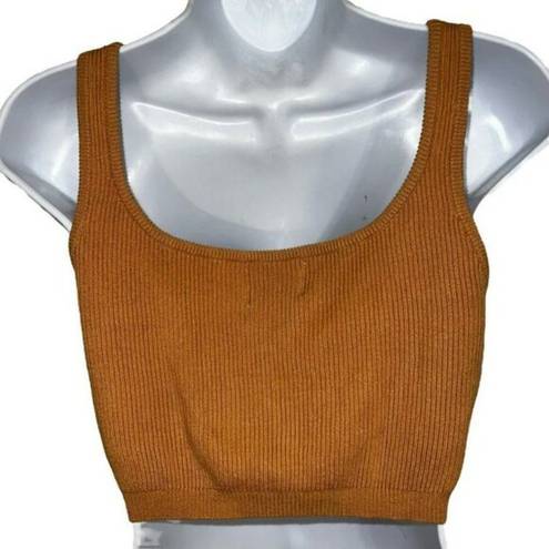 Sabo Skirt SABO  Caramel Color Cotton Ribbed Stretch Crop Top EUC Size Small