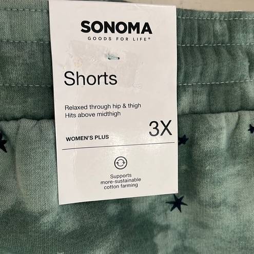 Sonoma Women’s Shorts 3X Fleece lined Lounge Relaxed Fit Workout Athletic Gym Tie Dye