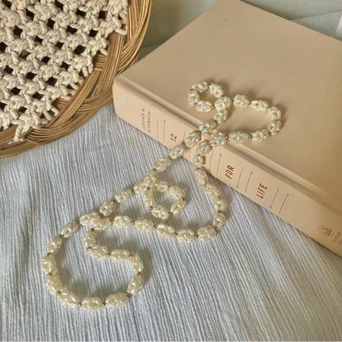 American Vintage Vintage “Nola” Pearl Cluster Necklace Long Freshwater Classic Beachy Feminine