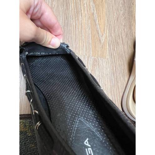 Via Spiga  Women’s Black Leather Flat Loafers Size  8.5