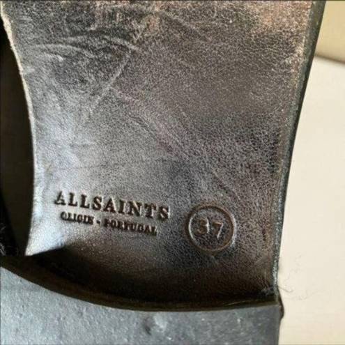 ALLSAINTS  Classic Leather Motorcycle Biker Boots EU 37/US 6 Gray Moto