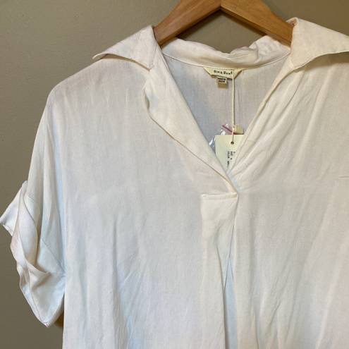 Sim & Sam NWT  white faux wrap blouse