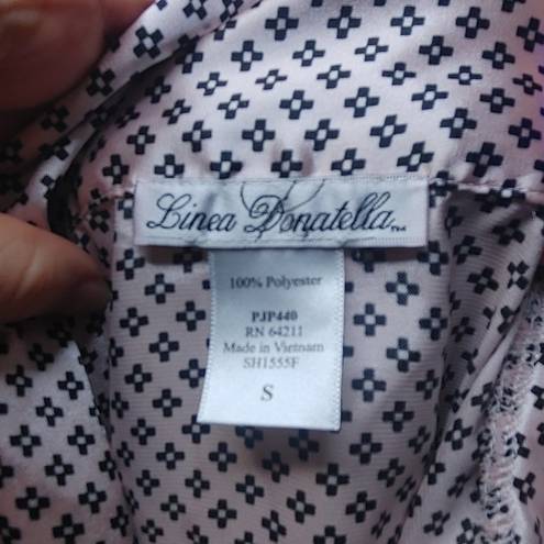 Linea Donatella  Pink Black Size Small S Soft Smooth Pajama Long Sleeve Shirt