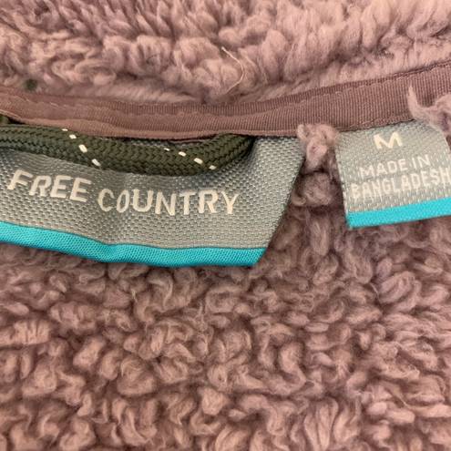 Free Country Purple Sherpa Zip Front Vest with Pockets Medium