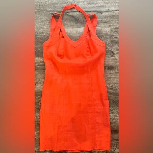 Philosophy  linen halter orange dress size 4