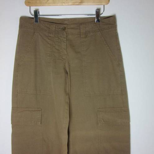 United Colors Of Benetton Vintage 80's Benetton Cotton Wide Leg Cargo Pant Light Brown Size 42 Fits 4-6