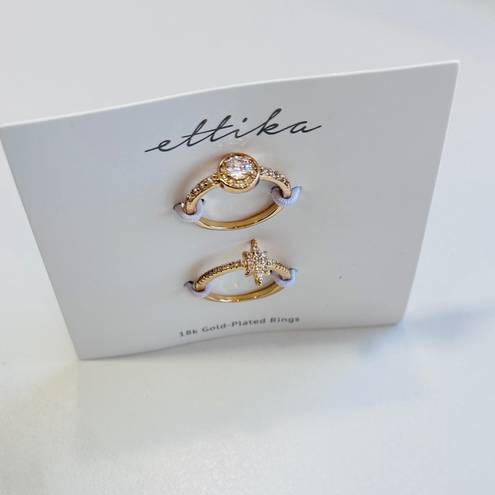 Ettika NWOT Celestial 18k Gold Plated Ring Set