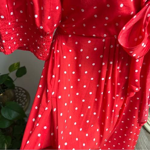 Draper James NWT Jennifer Mini Babydoll Dress in Red Polka Dot Small