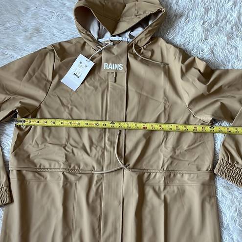 Rains Women’s Waterproof String Parka in Sand size XL