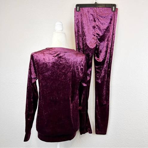 Skinny Girl  Crushed Velvet 2pc Set Maroon mid rise Size XS