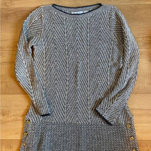 Eight Eight Eight  size medium gray and blue tunic length sweater 100% cotton