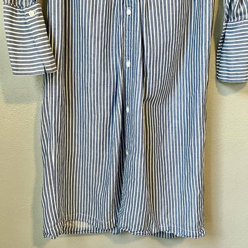 Vince [] Stripe Shirt Dress with Twist Front-Size 6