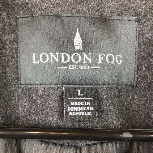 London Fog  Women’s Wool Charcoal Gray Pea Coat