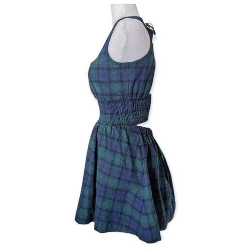 Hill House Home Cher Blue Stewart Plaid Mini Dress Size Small